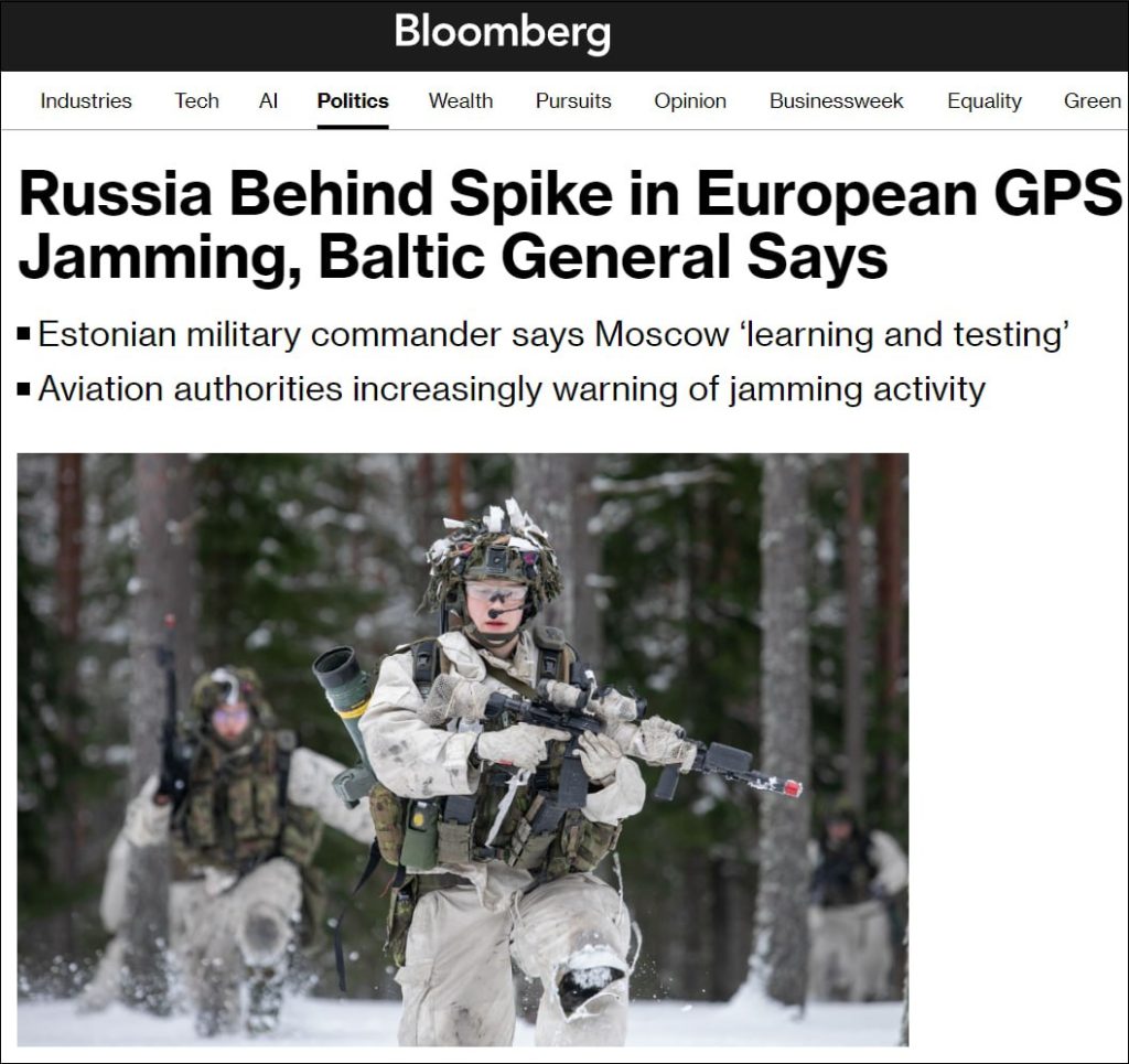 Bloomberg снова разгоняет тему глушения Россией сигнала GPS в Восточной Европе