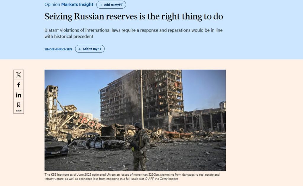 Попытки украсть российские активы могут обернуться тяжелыми последствиями для западных правительств