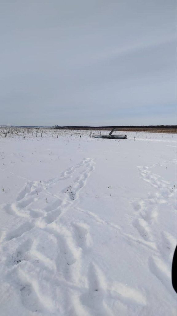 Упавшая из-за неисправности крылатая ракета воздушного базирования Х-101 (или Х-555) в поле Волгоградской области