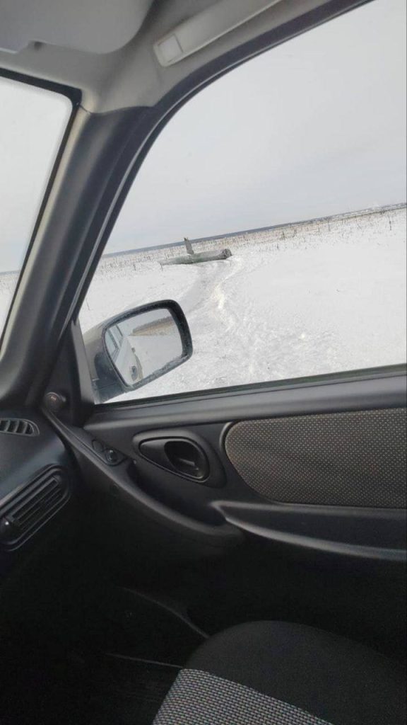 Упавшая из-за неисправности крылатая ракета воздушного базирования Х-101 (или Х-555) в поле Волгоградской области