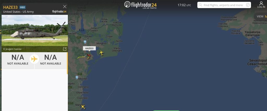 Американский самолет-разведчик замечен у берегов Румынии