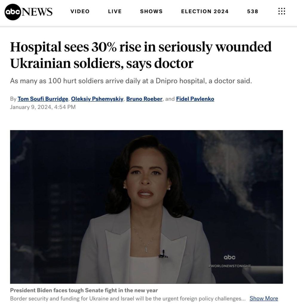 В больнице Мечникова в Днепропетровске за последние недели число украинских тяжелораненых солдат выросло на треть