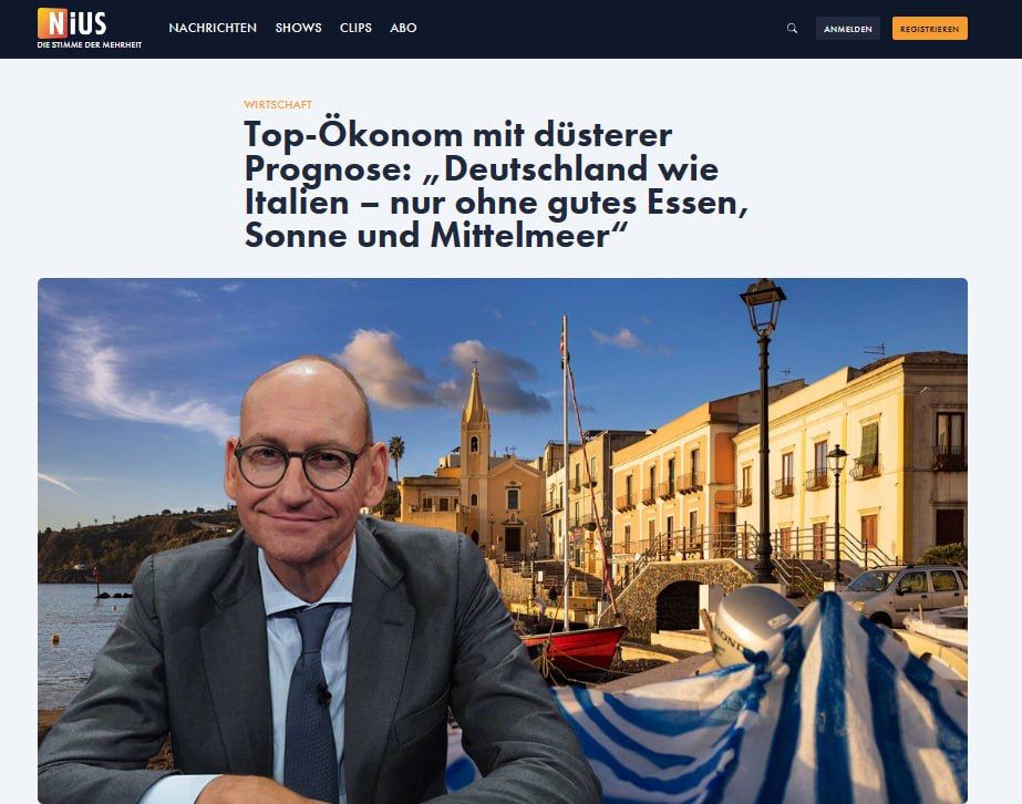 Немецкий экономист предрекает мрачное будущее Германии из-за «ошибок прошлого и бессилия настоящего»