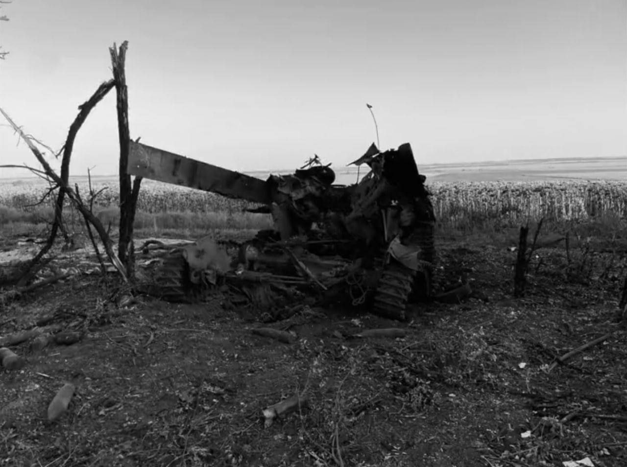 Осень 2023. Уничтоженная украинская 122-мм САУ 2С1 Гвоздика