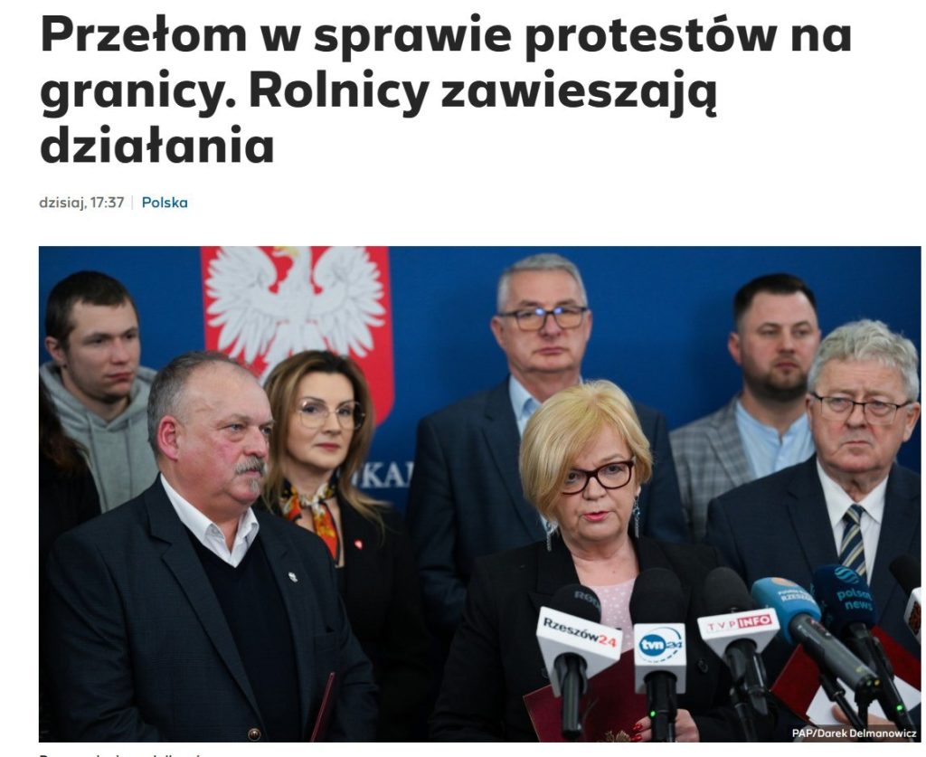 Польское правительство договорилось с фермерами о снятии блокады на украинской границе, — Polsat