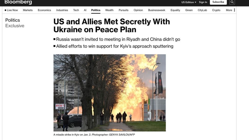 Коллективный Запад тайно встречался с представителями глобального Юга и киевского режима для обсуждения мирных переговоров с Россией – Bloomberg