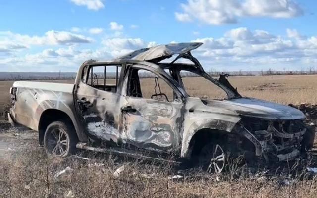Пикап - уничтожен. В Запорожской области