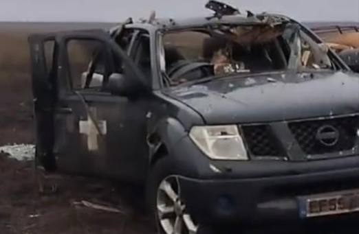 Пикап - поврежден. В Донецкой области