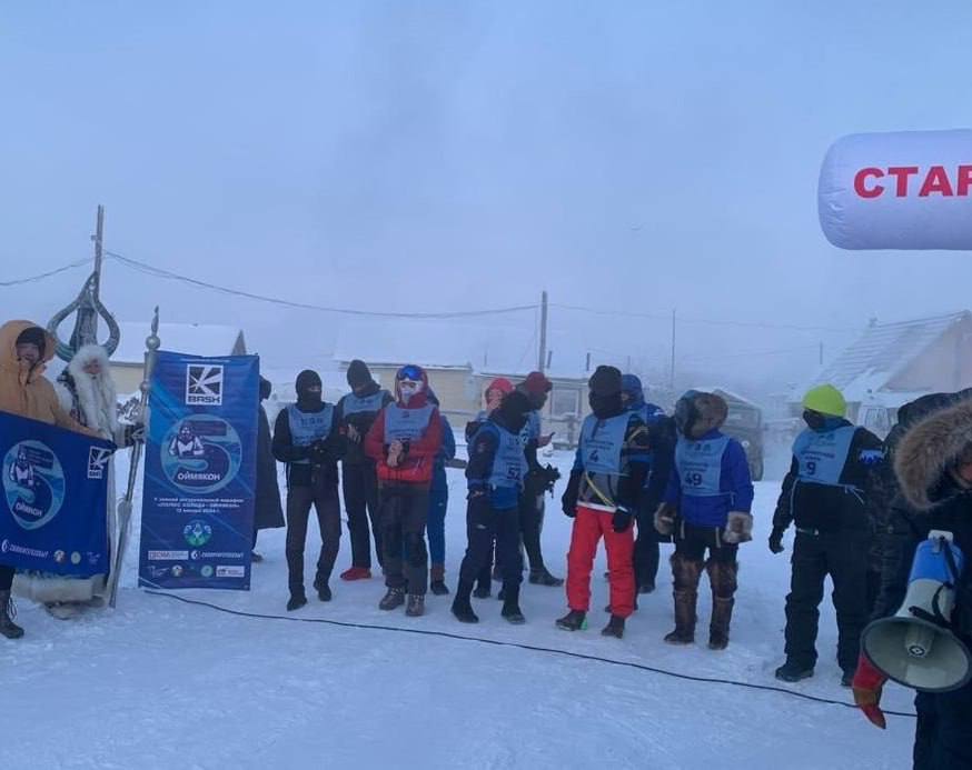 В Якутии в -55 °С прошёл беговой марафон на 42км
