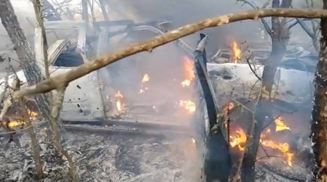 Пикап - уничтожен. В Запорожской области