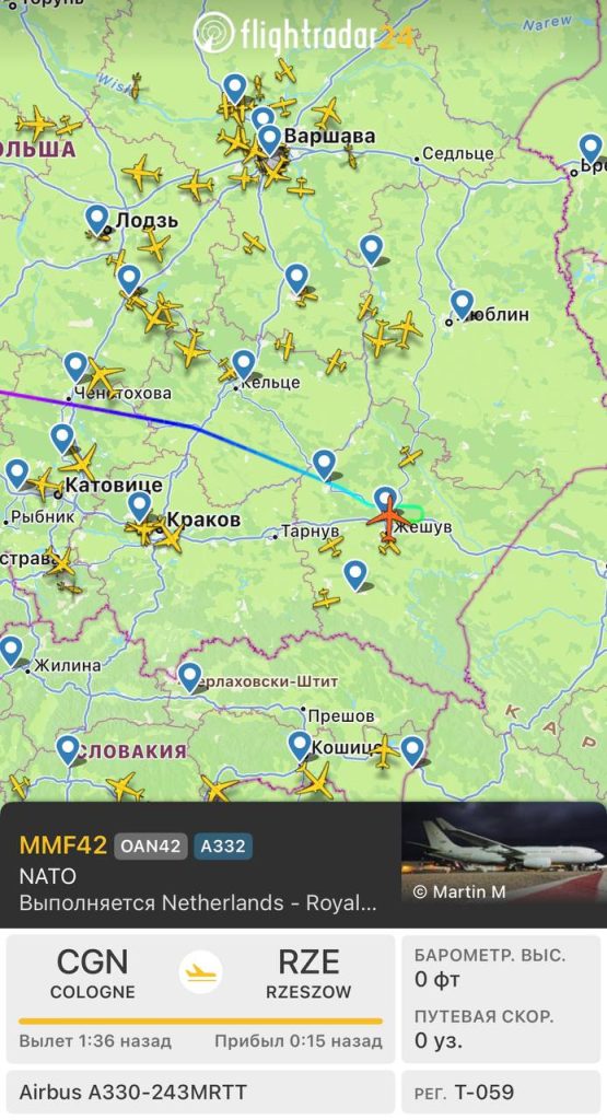 Борт ВВС Нидерландов прибыл в Жешув за украинскими ранеными