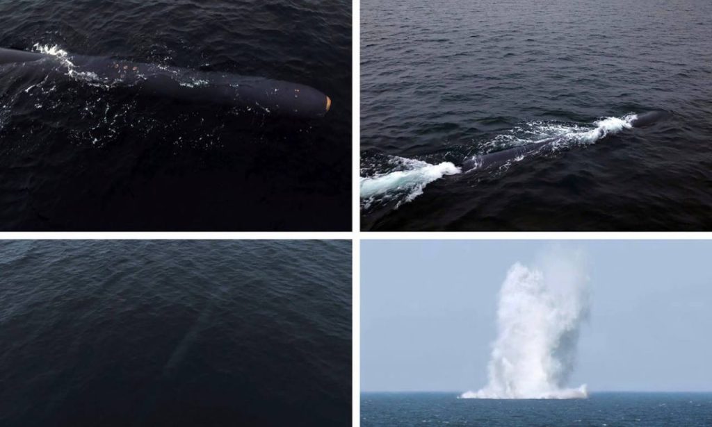 Фото испытанной сегодня КНДР подводной системы ядерного оружия "Хэиль-5-23"