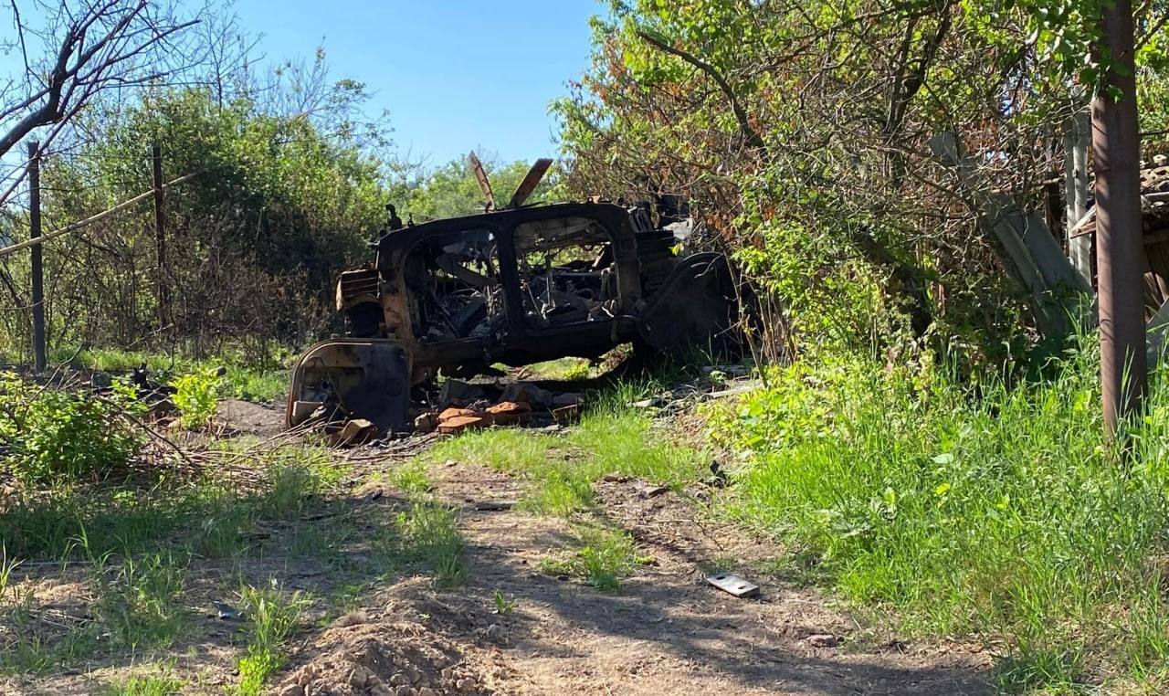 БМП-1 - уничтожена. В юго-восточной части пгт. Белогоровка Луганской области
