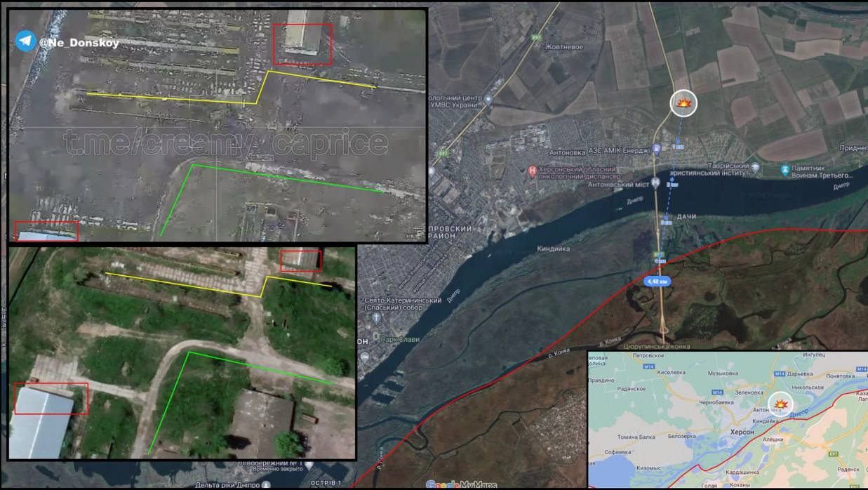2С1 Гвоздика - поражена. Близ трассы M17, севернее пгт. Антоновка Херсонской области