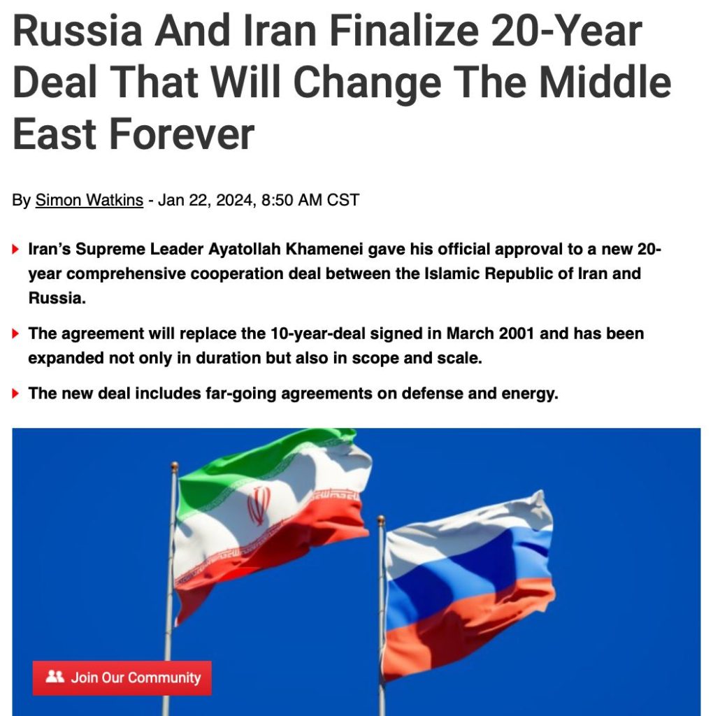 Россия и Иран готовят соглашение, которое навсегда изменит Ближний Восток – OilPrice