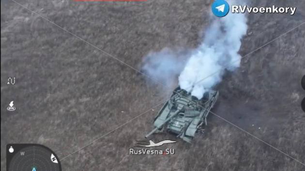Т-72М1 - уничтожен. У с. Вербовое, Запорожская область