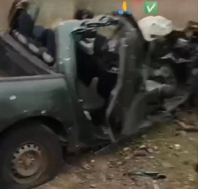 Пикап - уничтожен. В Донецкой области