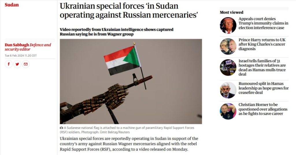 The Guardian: украинский спецназ воюет против «Вагнера» в Судане