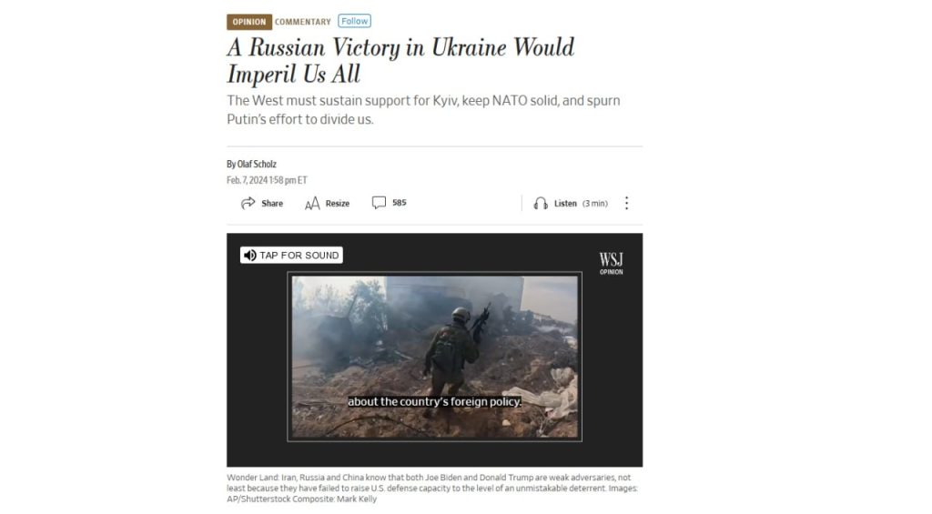 Шольц отказывается признавать, что НАТО воюет с Россией