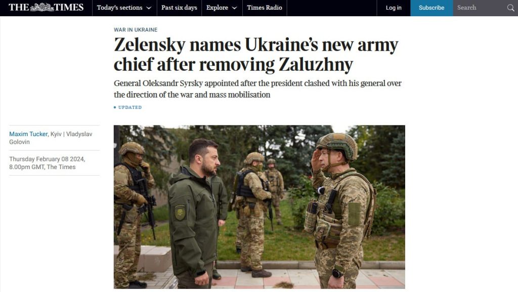 The Times: Нуланд была недовольна планами Зеленского уволить главкома ВСУ
