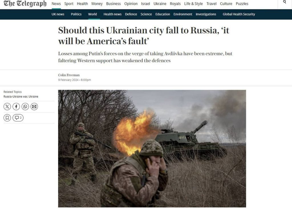Сдача Авдеевки произойдет по вине США – The Telegraph