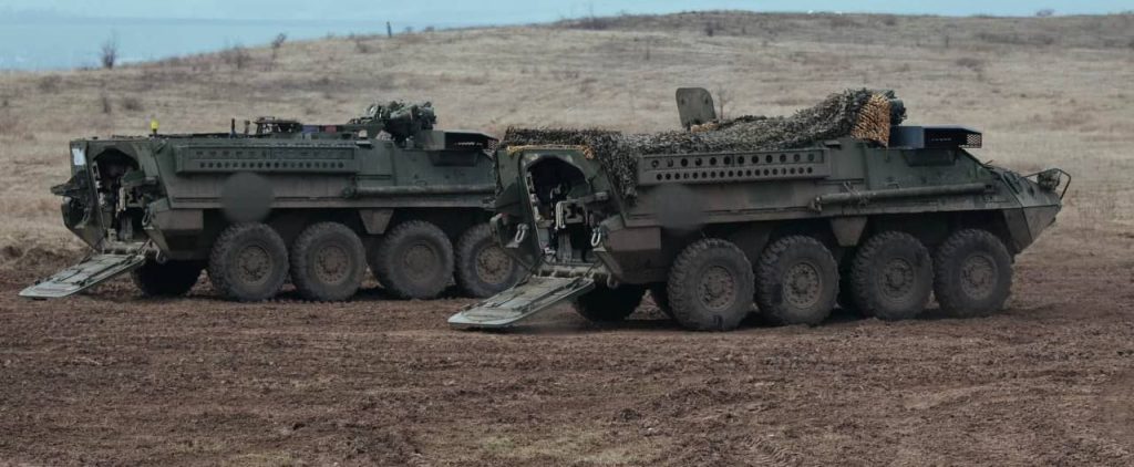 Американские бронетранспортёры М1126 Stryker на вооружении 80-й ОДШБр ВСУ