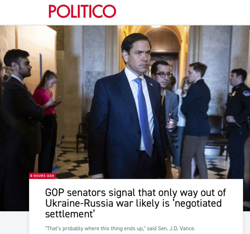 Politico: сенаторы США призывают к завершению конфликта на Украине переговорами