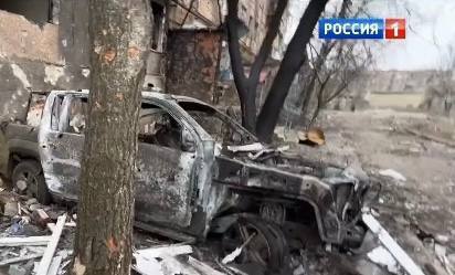 Пикап - уничтожен. В городе Соледар Донецкой области