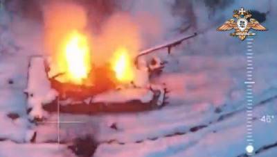 Т-64БВ - уничтожен. В с. Богдановка Донецкой области