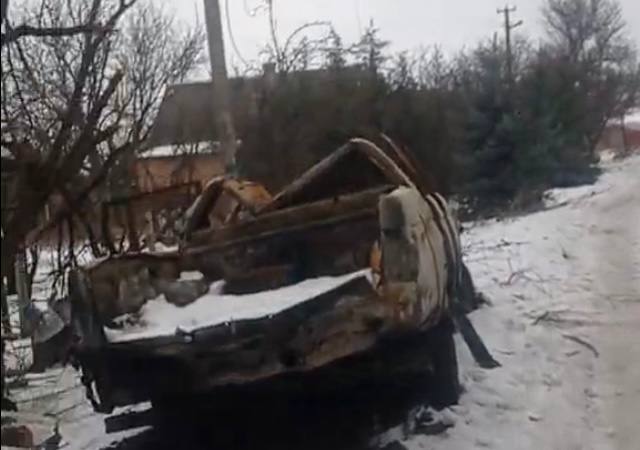 Пикап - уничтожен. В  Харьковской области