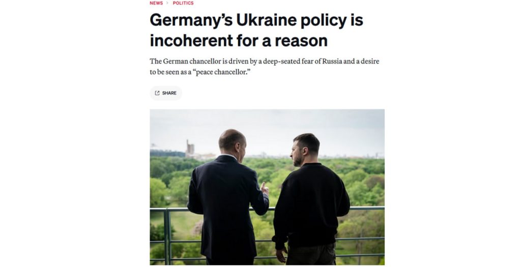 Politico: Шольц в страхе перед Россией толкает Украину к мирным переговорам