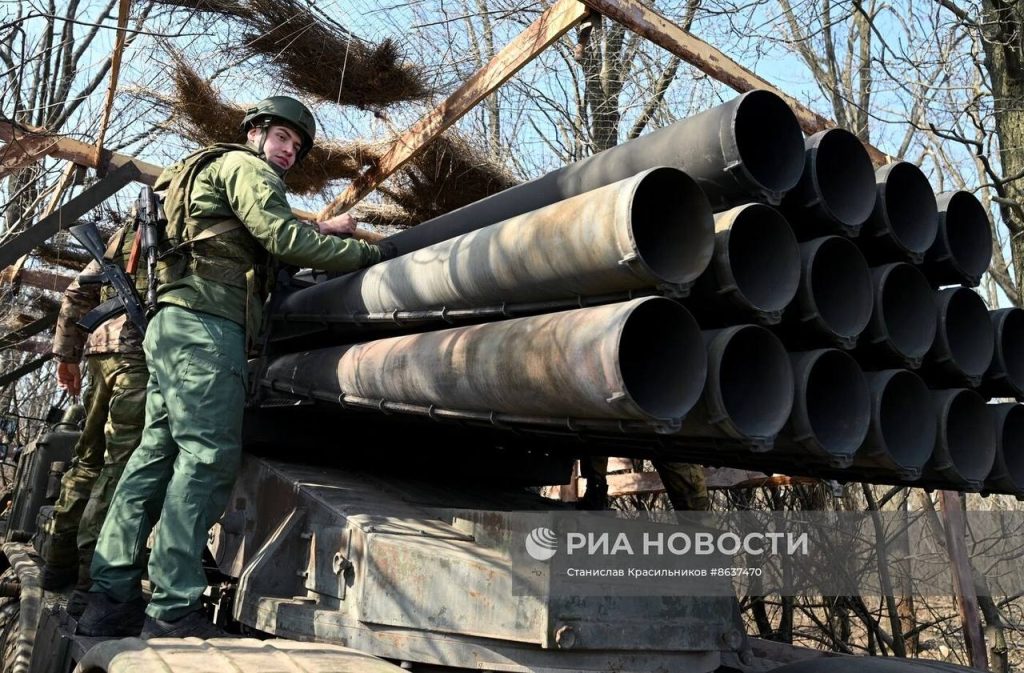 Боевая работа расчёта РСЗО 9К57 «Ураган» Центрального военного округа на Авдеевском направлении