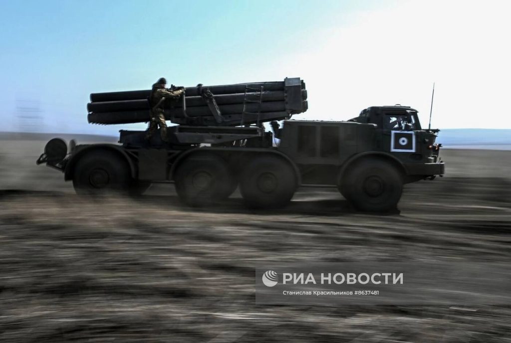 Боевая работа расчёта РСЗО 9К57 «Ураган» Центрального военного округа на Авдеевском направлении