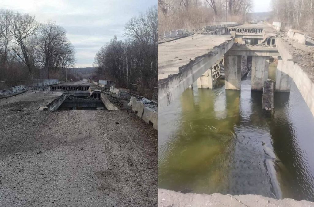 Ближний ракурс на мост в Сумской области, по которому вчера прилетел ФАБ-500