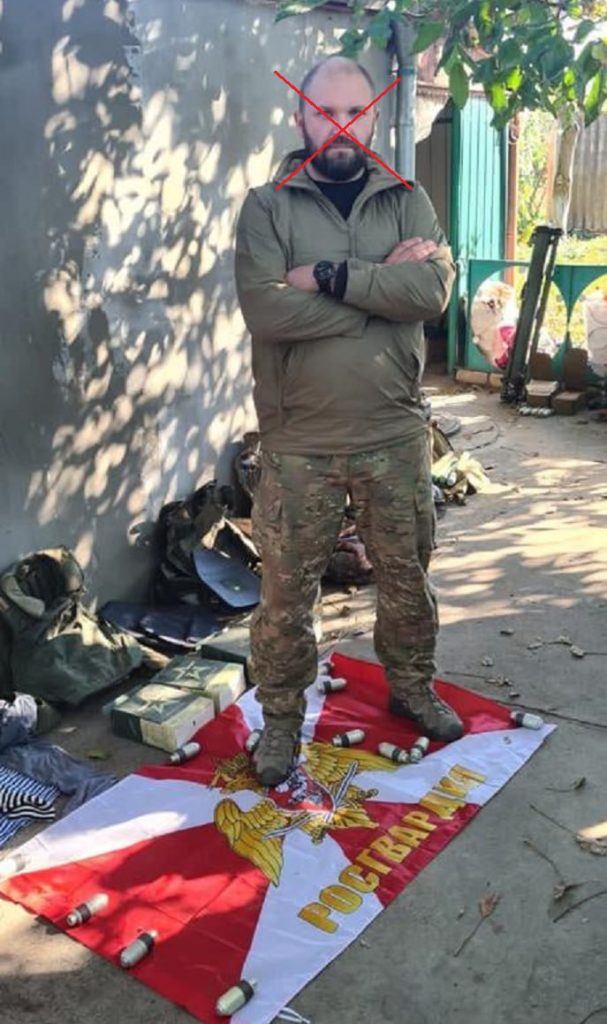 На фото — командир батальона «Цунами» Александр Гостищев, уничтоженный сегодня при ударе по базе ВСУ в Одессе