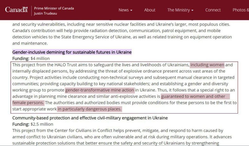 Канада будет финансировать обучение украинских женщин саперному делу