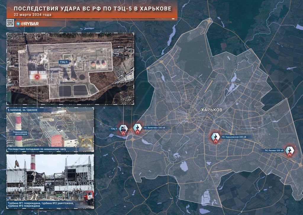 Последствия удара ВС РФ по ТЭЦ-5 в Харькове