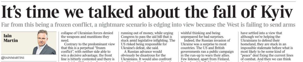 The Times: пришло время поговорить о падении Киева