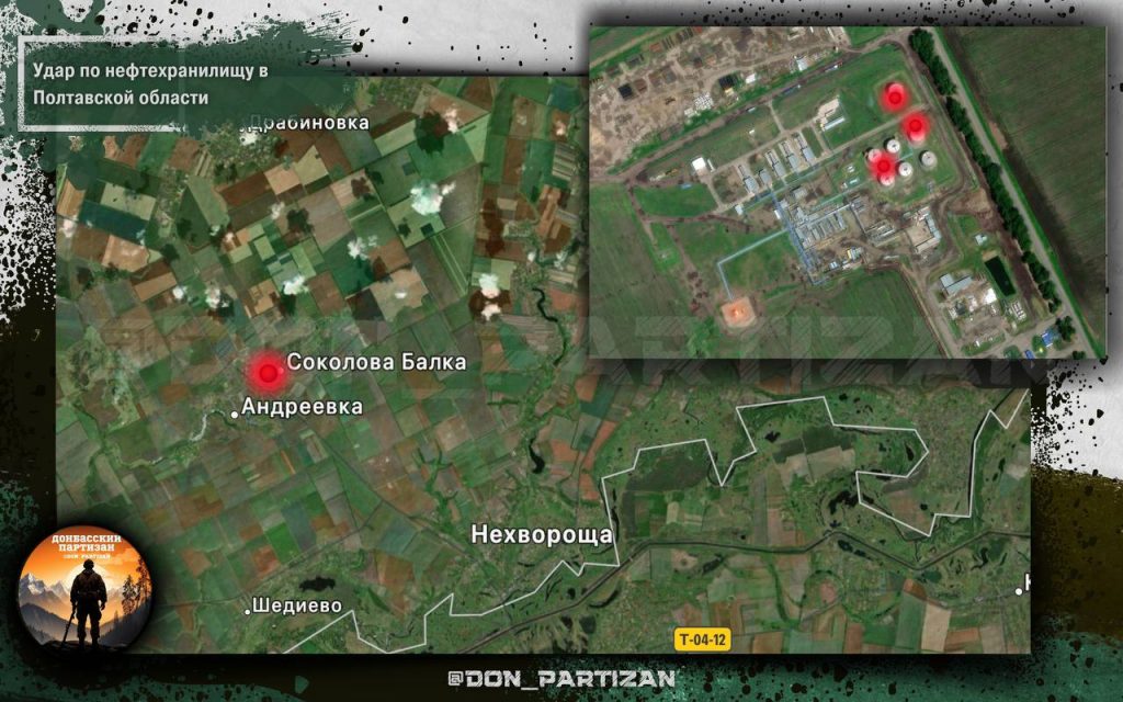 Удар по нефтехранилищу в Полтавской области