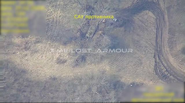 M109L - поражена. Возле трассы H15 южнее н.п Курахово  в Донецкой област