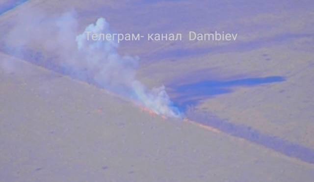2С1 Гвоздика - уничтожена. Удар артиллеристов 36-й ОА по САУ ВСУ снарядом 3ОФ39