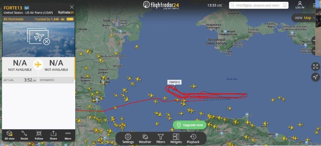 В акватории Черного моря фиксируется активность натовской воздушного флота