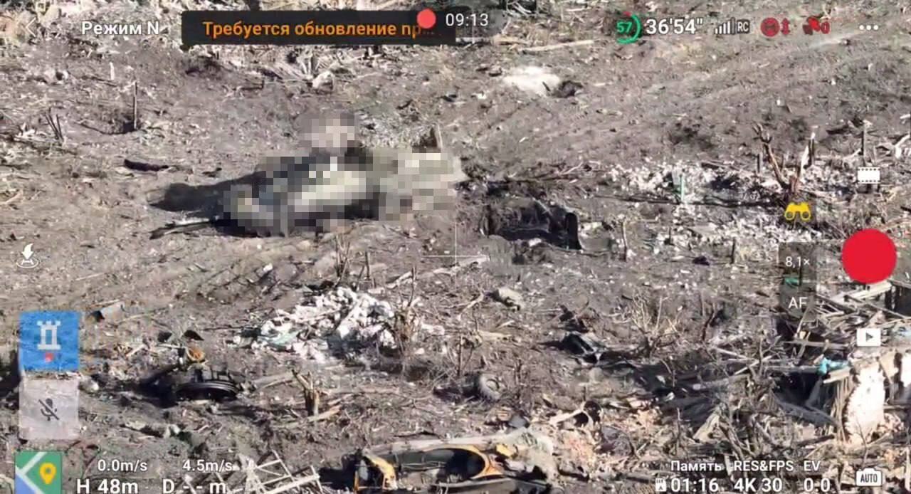 Т-64БВ - уничтожен. В н.п Петровское  Донецкой области