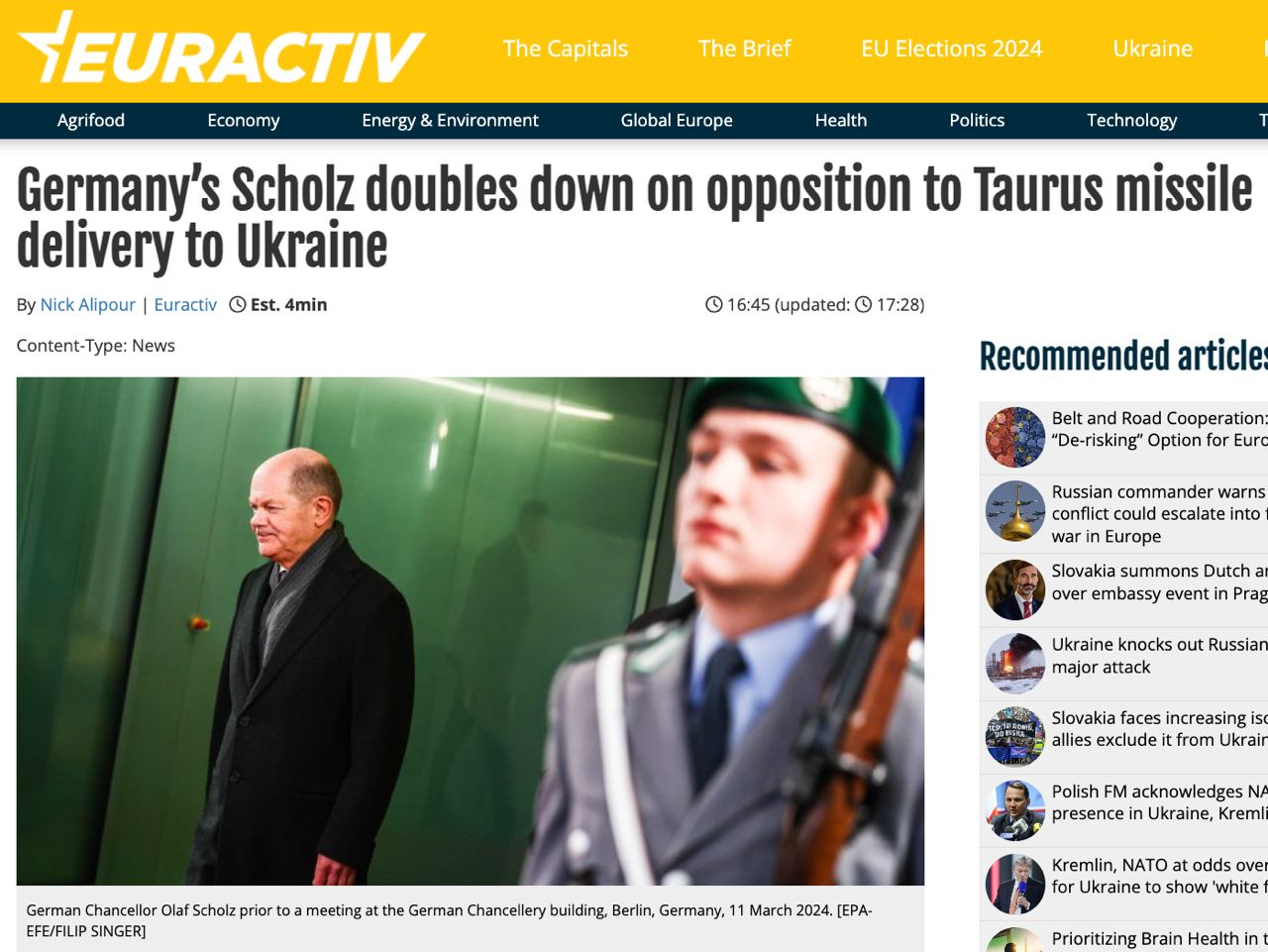 Шольц отказывается передавать Украине ракеты Taurus по "секретным причинам"