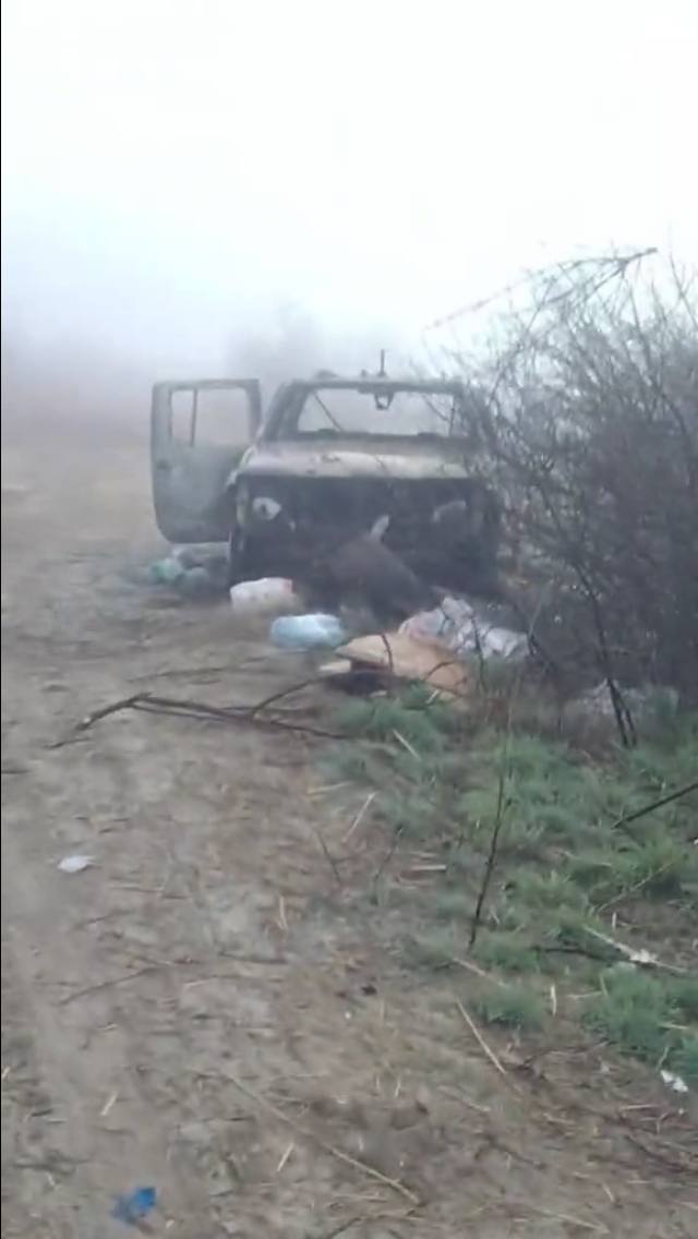 Пикап - уничтожен. Близ с. Тягинка  Херсонской области