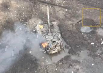 Т-80БВ - уничтожен. В поселке Поповка Сумской области