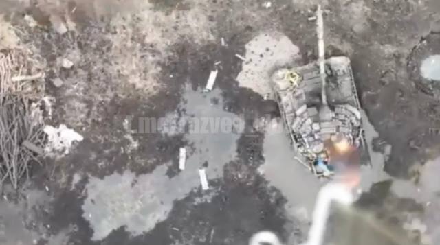 Т-80БВ - уничтожен. В поселке Поповка Сумской области