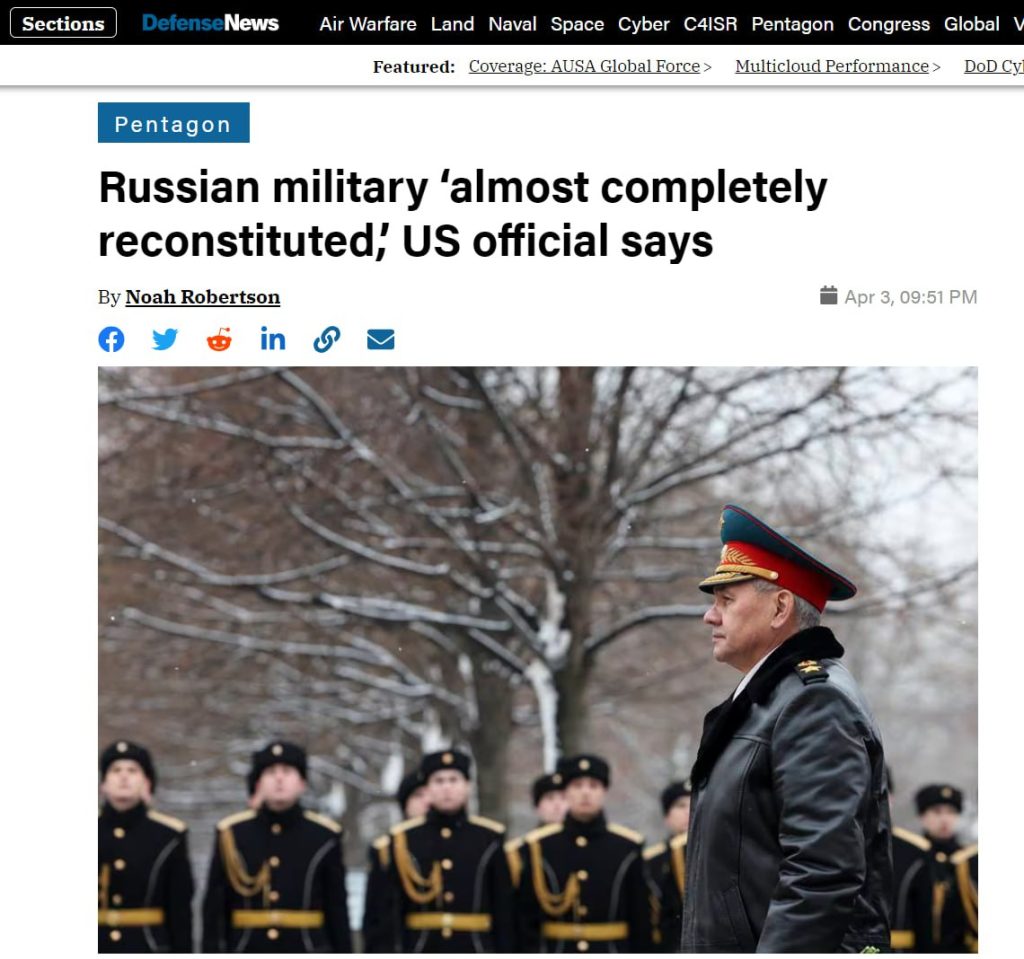 Россия почти полностью восстановила свои вооруженные силы после первоначально понесенных потерь — заместитель госсекретаря США Курт Кэмпбелл