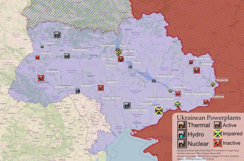 Западная инфографика по электростанциям, которые находятся на территории, контролируемой киевским режимом