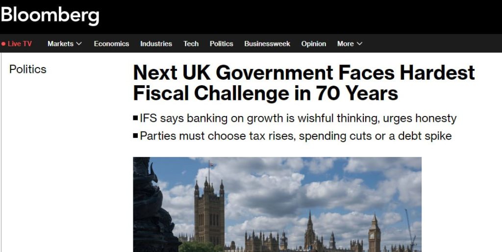 В Британии самое сложное финансовое положение за последние 70 лет – Bloomberg
